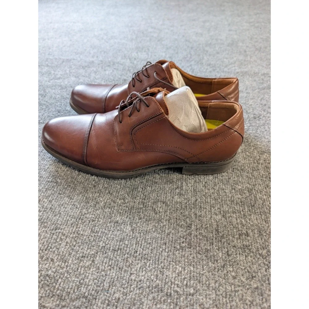 Florsheim Mens 13 D Comfortech Ortholite Brown Leather Cap Toe Oxford Shoes 1213